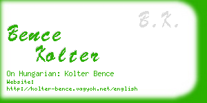 bence kolter business card